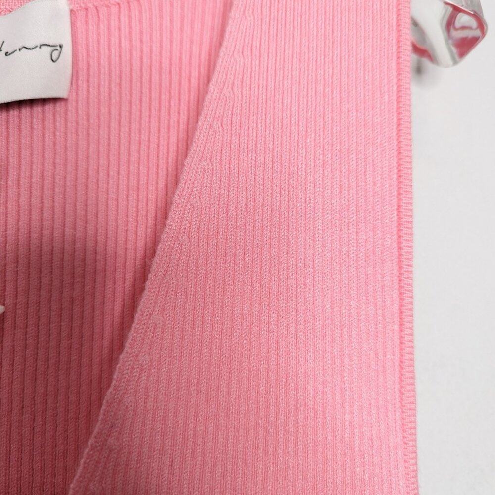 Charles Henry Pink Rib Twist Front Body-Con Minidress Sleeveless V-Neck NWT M - Picture 6 of 9